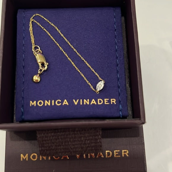 MONICA VINADER Diamond Marquise Chain Bracelet 14k Solid Gold &Diamond BRAND NEW - Picture 2 of 3
